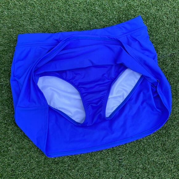 Lands' End Women's Blue Nylon Swim Skirt Size 10 - Picture 3 of 4